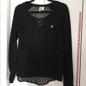 Element Black with white polka dot sweatshirt